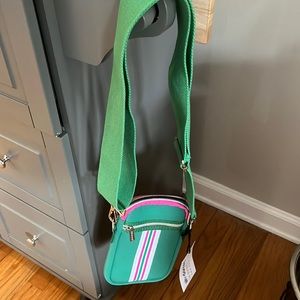 ah-dorned crossbody pink & green